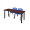 Kee Rectangle Tables > Training Tables > Kee Table & Chair Sets, 72 W, 24 L, 29 H, Mahogany MT7224MHBPBK47BE - alternate 1